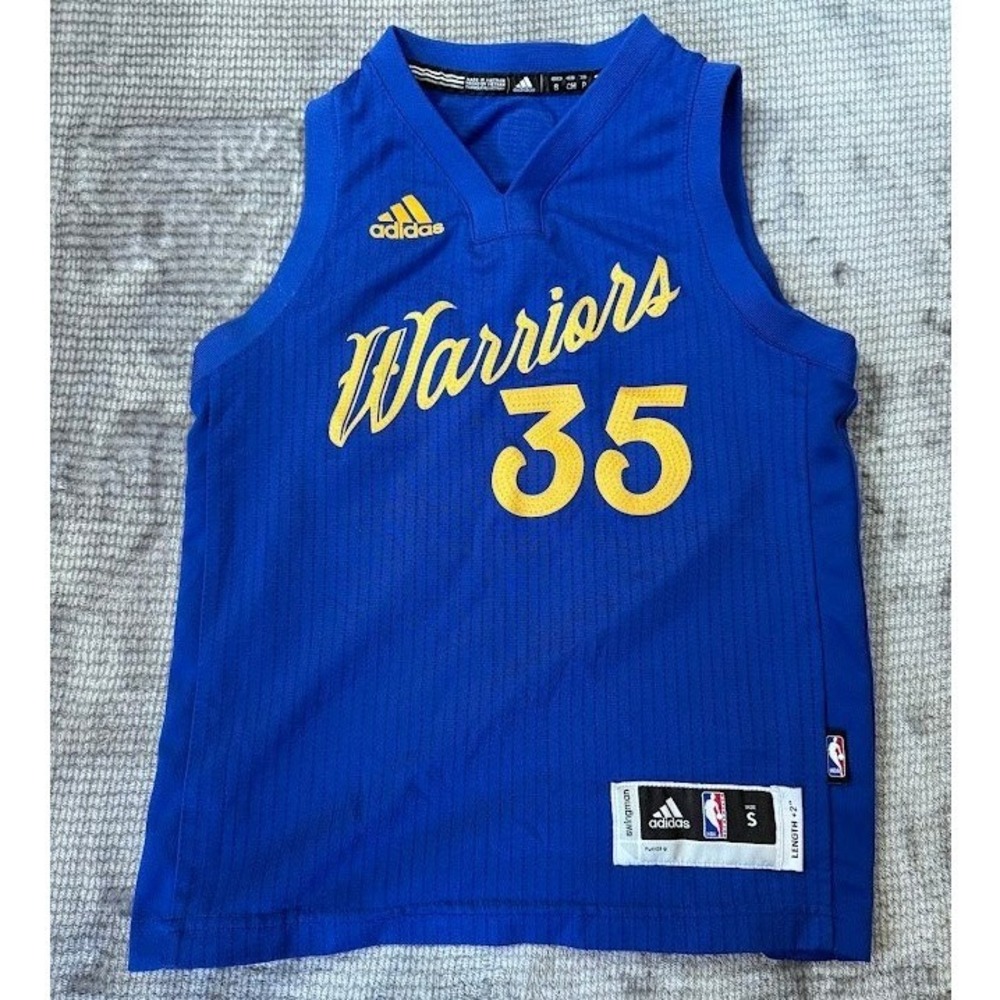 Adidas Golden State Warriors Kevin Durant 35 Swingman Jersey Blue Boys Small S